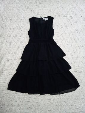 Grace Karin Black Tiered Sleeveless Dress Size 8-9
